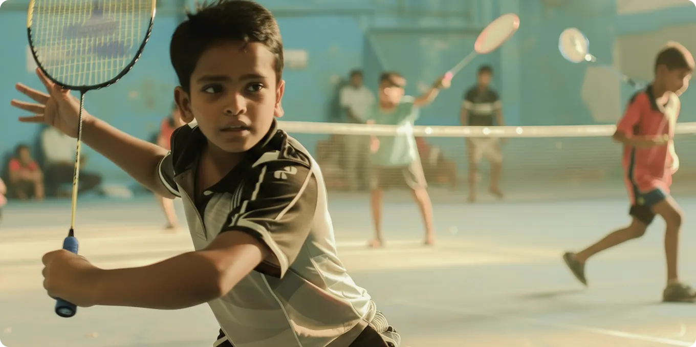 Children progressing from community play to badminton training
